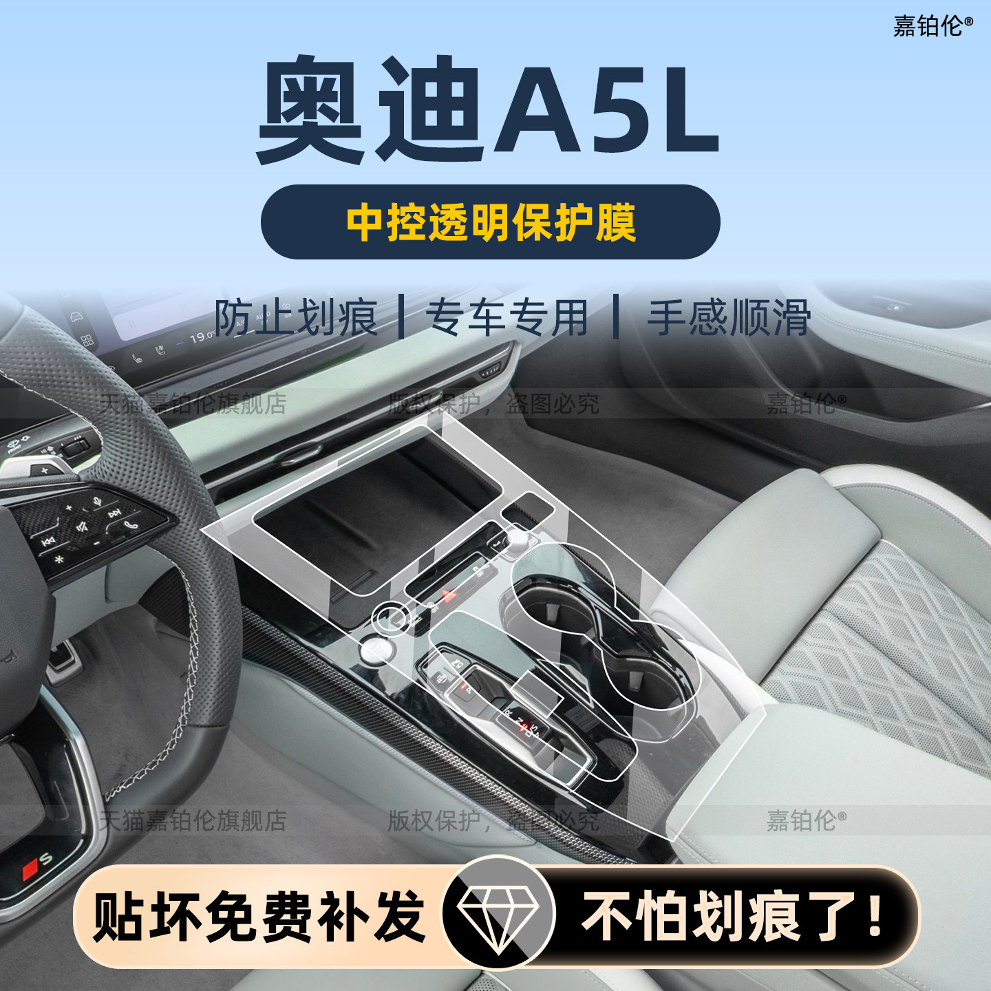 26款奥迪A5L方向盘按键保护膜
