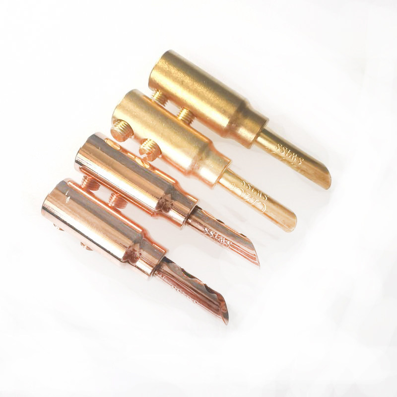 免焊cmc0668-cu-gr香蕉头喇叭音箱线插头(瑞士红铜)镀金紫铜