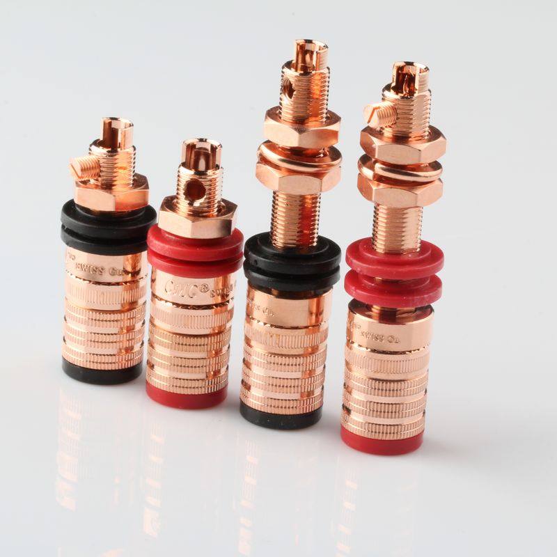 CMC838L-CU-R纯紫铜音箱功放接线柱发烧喇叭插座长柱短柱