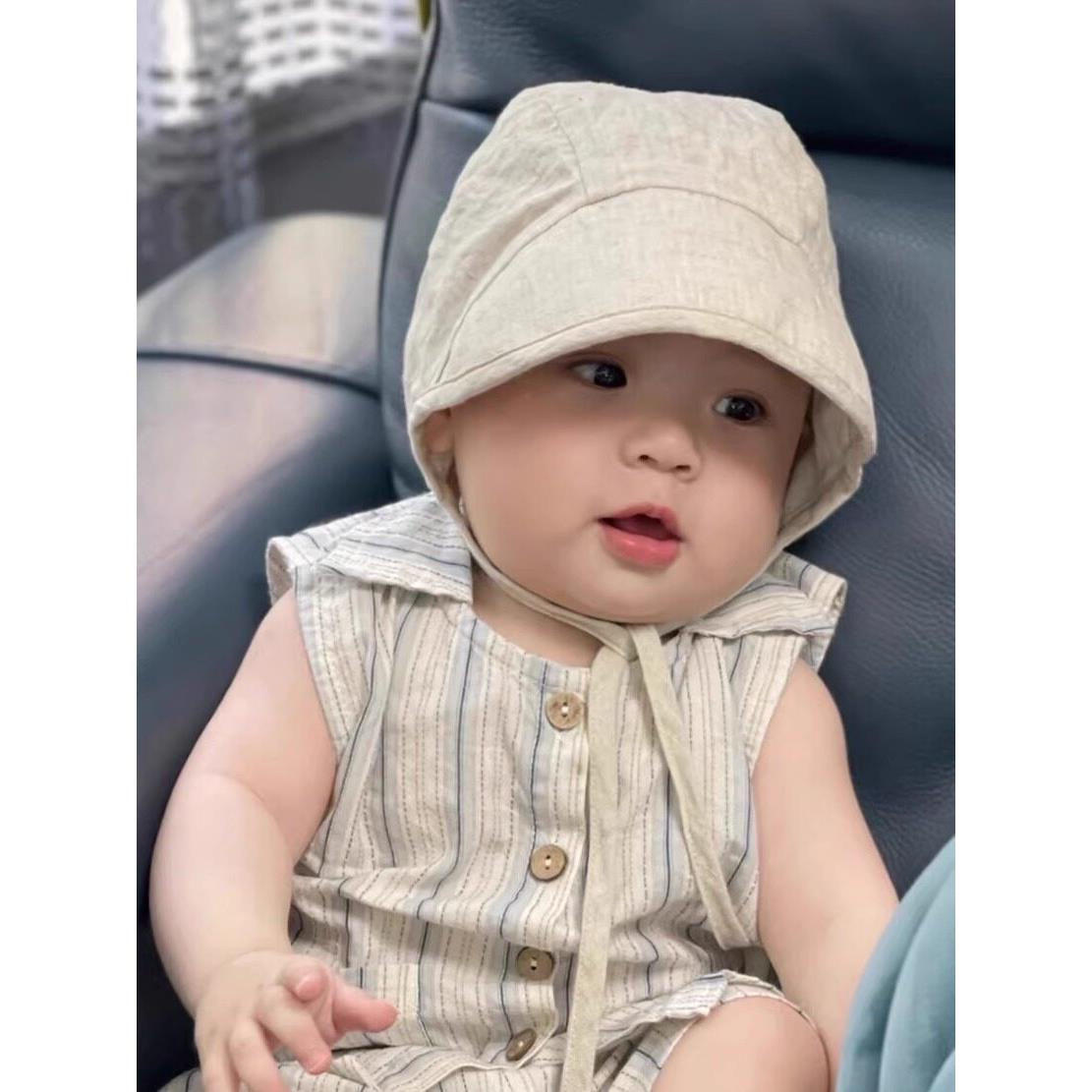 儿童春夏季帽子防晒帽宝宝洋气遮阳帽小月龄满月婴儿外出太阳帽