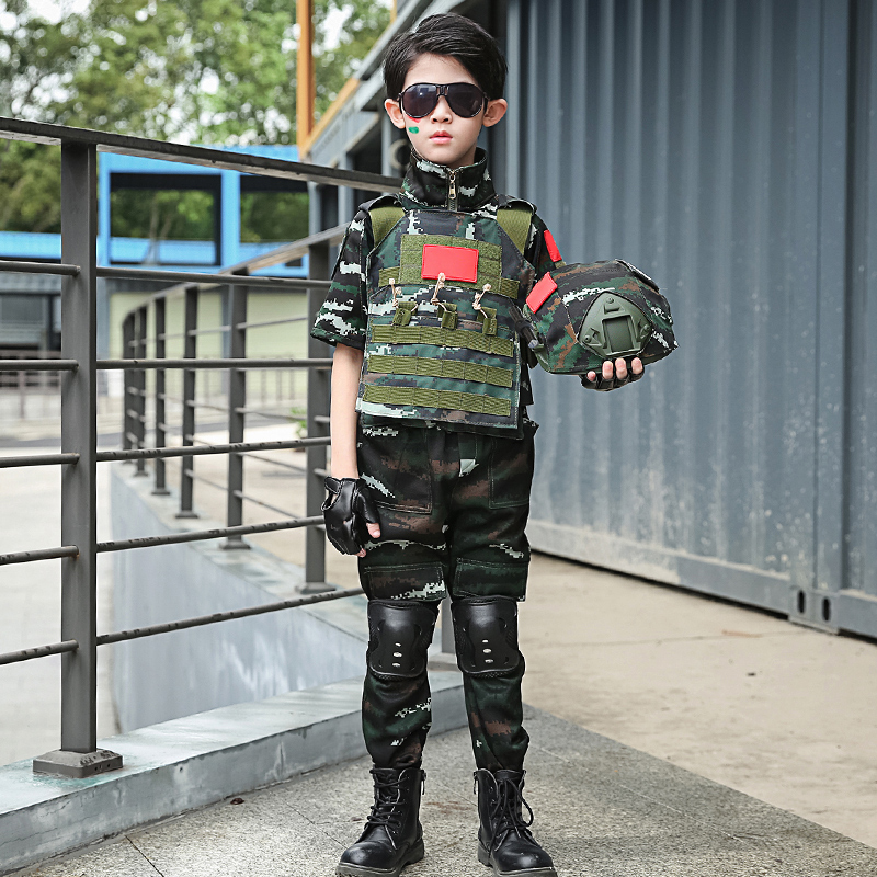 儿童迷彩服蛙服秋季长袖学生夏令营训练服男童特种兵套装