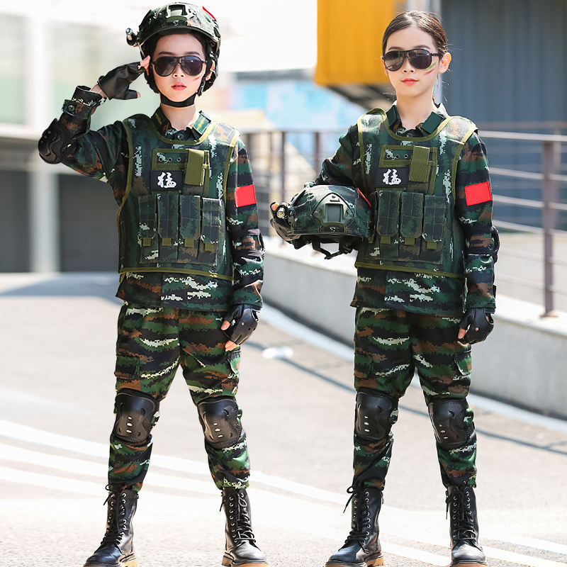 儿童迷彩服套装特种兵衣服男童演出服春季长袖军训服