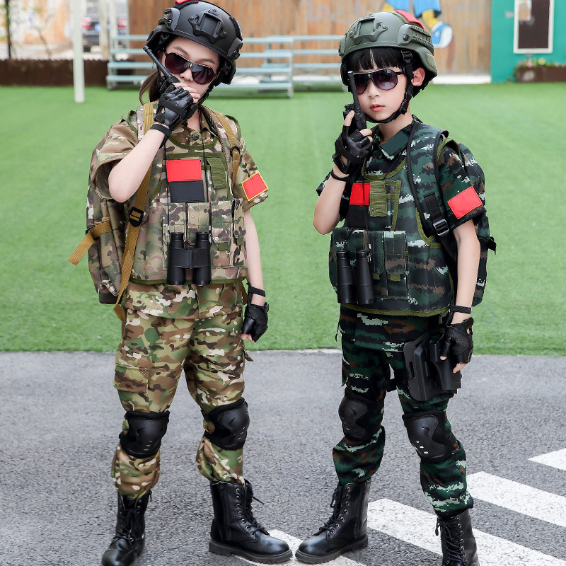 儿童迷彩服男童夏季短袖小学生军训服夏令营作训装特种兵套装