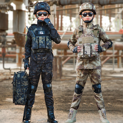 儿童迷彩服套装男童特种兵服装小孩生日开学礼物秋冬六一表演服
