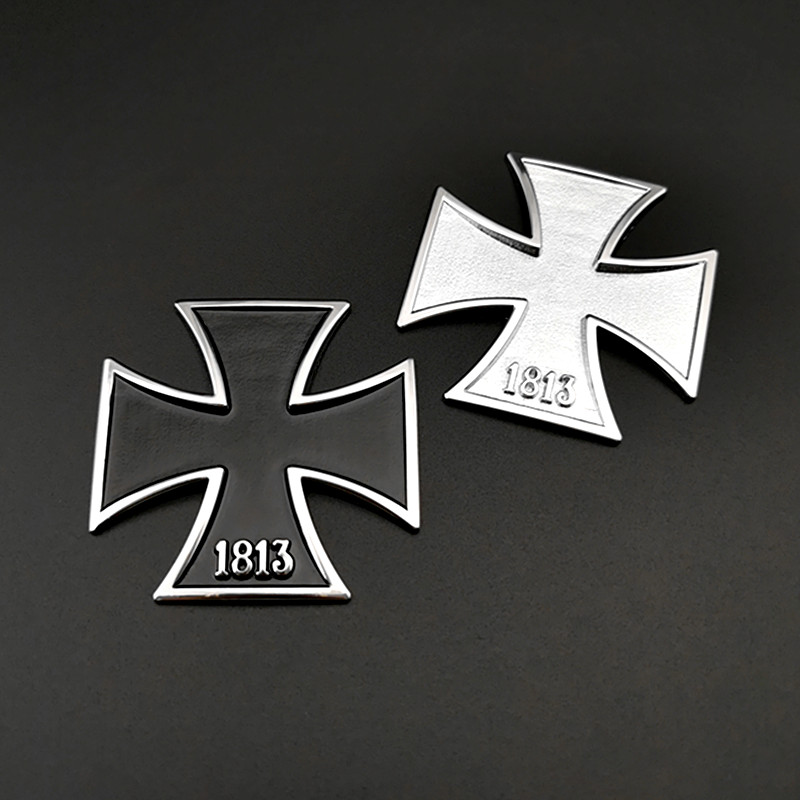 1813德国十字架勋章车贴汽车3D立体个性创意金属车标改装尾箱贴标