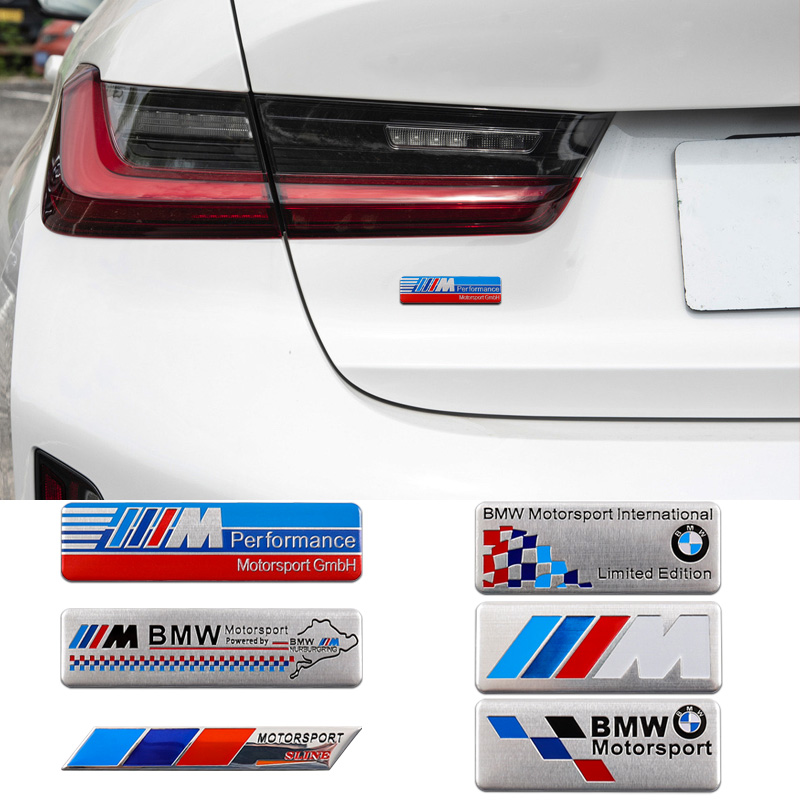 适用于宝马叶子板车标个性改装装饰金属标铝合金贴标后尾箱车贴