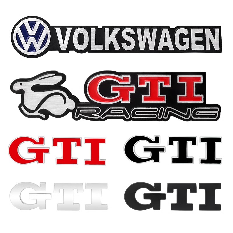 适用大众GTI车标字母贴POLO高尔夫6 7代恶魔兔兔子车贴侧标尾箱贴