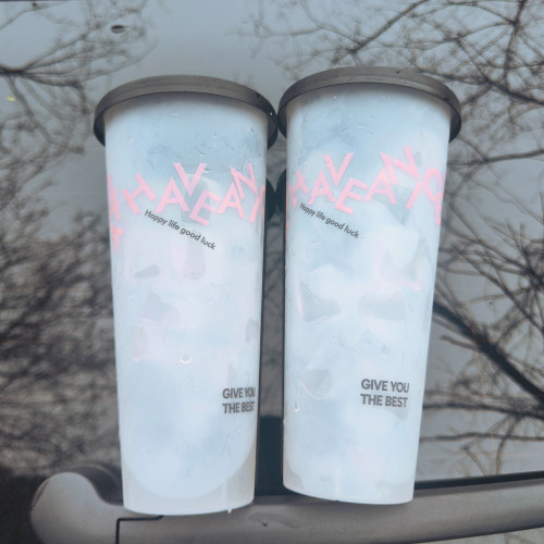 700ml500ml加厚奶茶杯子磨砂网红