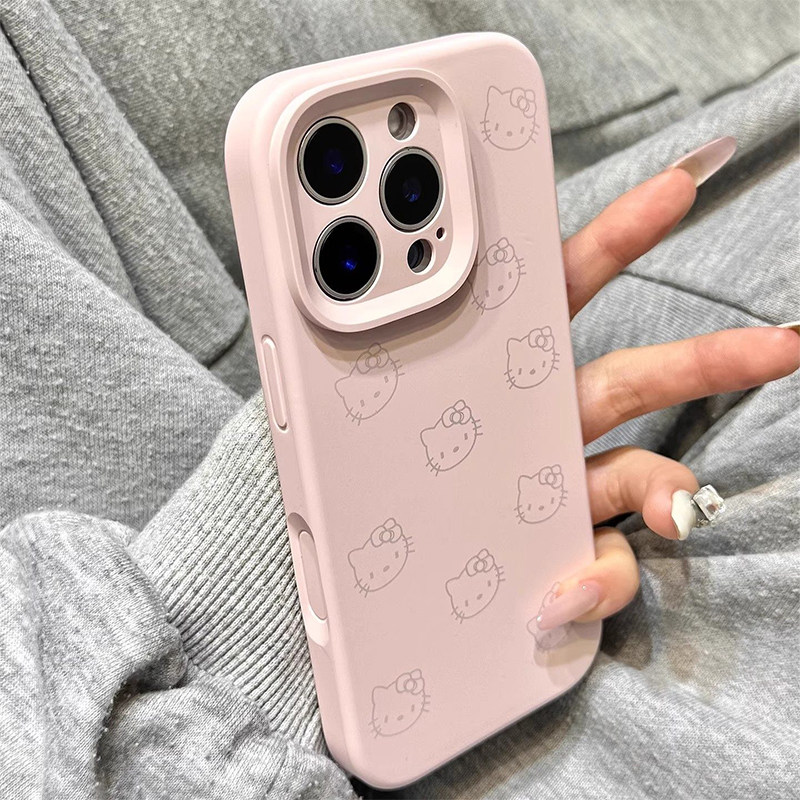 线条kitty猫适用于苹果17promax手机壳iphone16pro新款液态硅胶15女灰粉色plus14少女心17Air全包防摔软壳子,3C数码配件,手机保护套/壳,淘宝优惠券,粉丝福利购,淘宝优惠卷