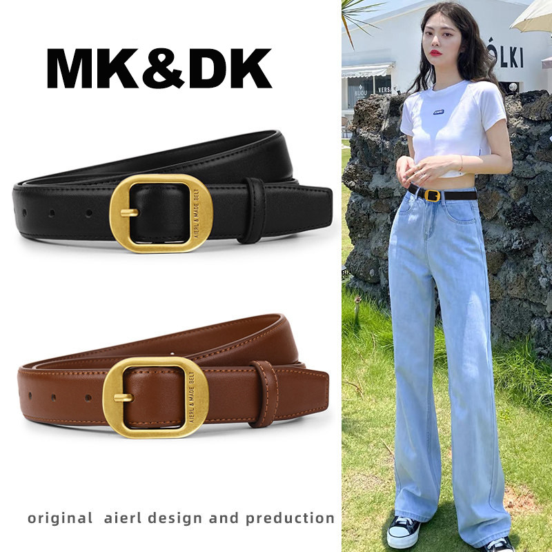 MK&DK真皮皮带女款配牛仔裤2026新款女士腰带高级感百搭牛皮裤带