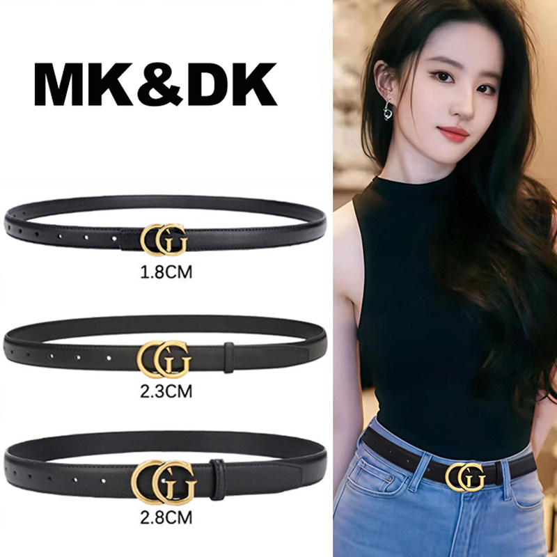 MK&DK女士皮带真皮高级感2026新款高档腰带女款百搭黑色牛仔裤带