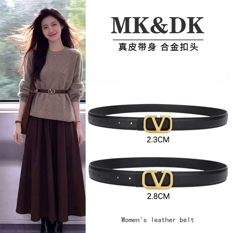 真皮女士皮带装饰腰带女配毛衣大衣设计感小众2026新款宽牛仔裤带