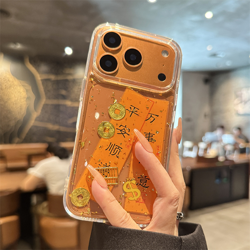 金箔适用苹果17pro手机壳新款iphone17promax平安顺遂17高级感air个性创意16全包防摔pm15透明14硅胶小众女款