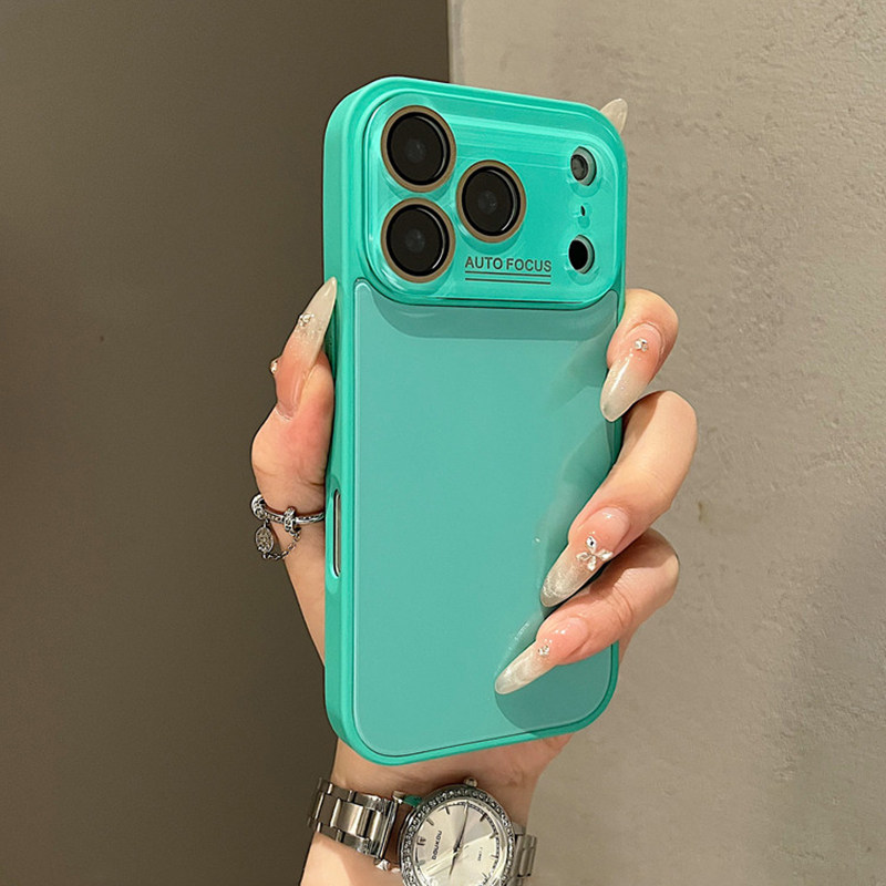 蒂芙尼蓝适用苹果17promax手机壳秒变17iphone16pro新款高级感玻璃15女超好看14全包带镜头膜情侣防摔保护套
