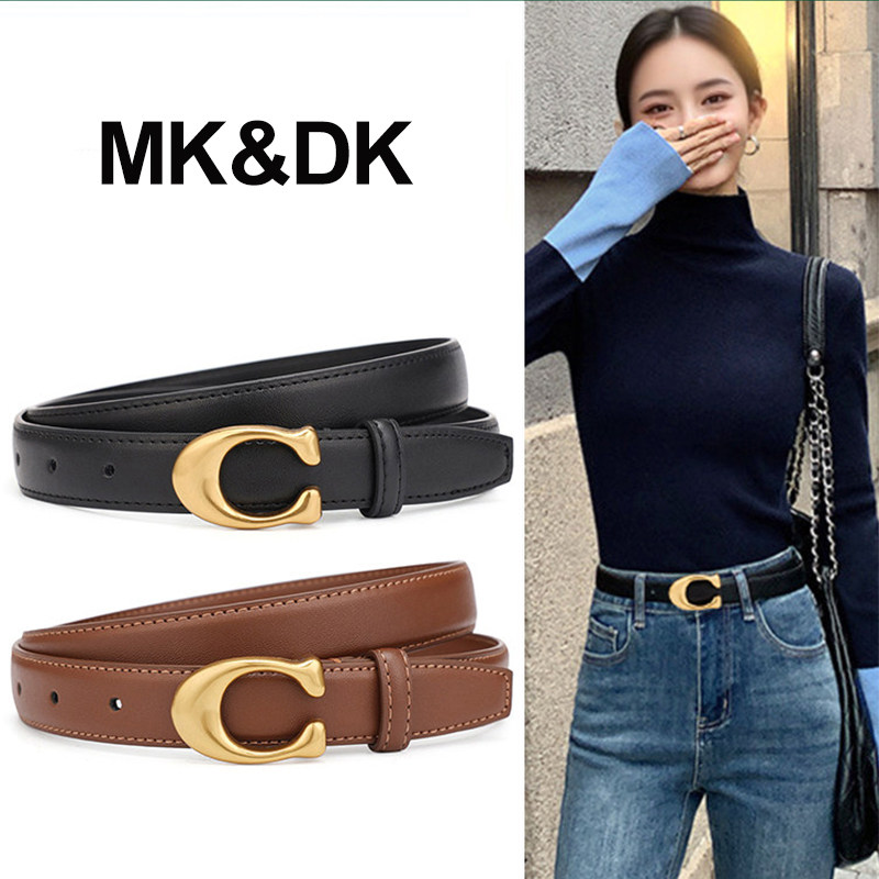 MK&DK女士皮带真皮装饰腰带女款黑色2026新款牛仔裤带百搭高级感