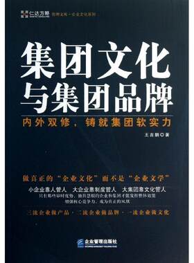 【正版书】 集团文化与集团品牌 王吉鹏 企业管理出版社