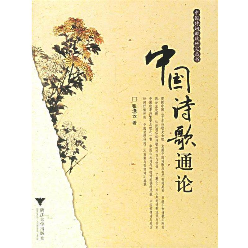【正版书】 中国诗歌通论—中国诗词曲赋研究丛书 张涤云　著 浙江大学出版社