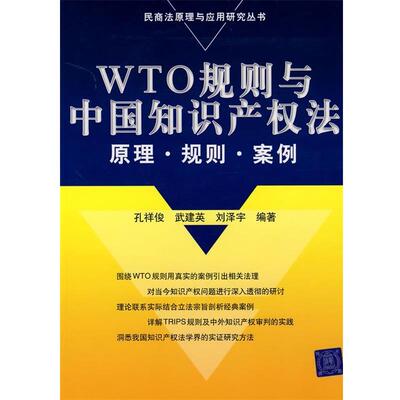 【正版书】 WTO规则与中国知识产权法:原理·规则·案例 孔祥俊,武建英,刘泽宇 编著 清华大学出版社