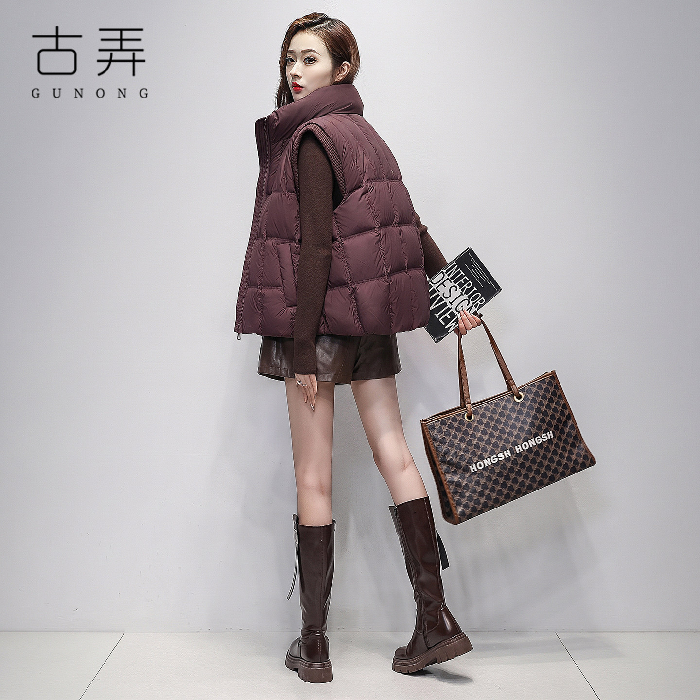 轻薄时尚马甲女短款小个子秋冬韩版宽松立领百搭坎肩背心马夹外套