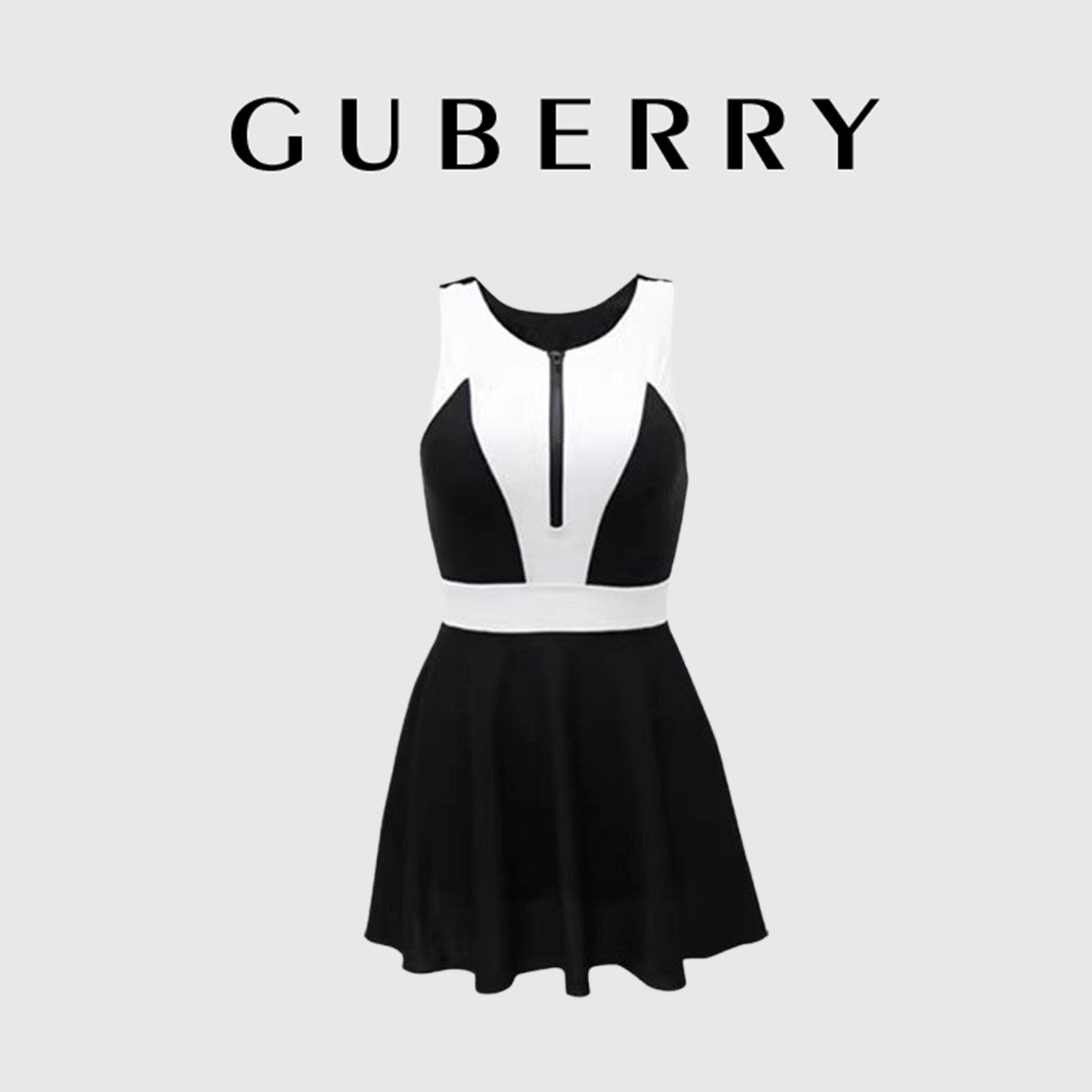GUBERRY泳装高级气质显瘦时尚海边沙滩泡温泉度假裙式连体游泳衣