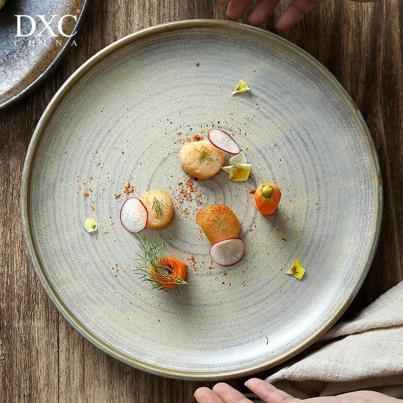 DXC牛排盘子创意西餐盘陶瓷盘子西餐餐具菜盘个性家用牛扒意面盘