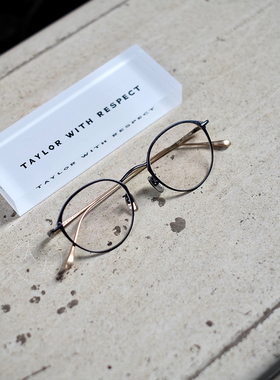 TAYLOR FIDEL 391 C03 日本手工眼镜文艺近视全框纯钛做旧梨圆框