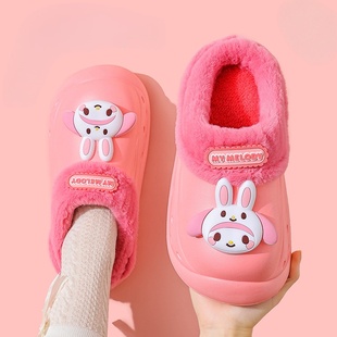美乐蒂儿童棉拖鞋EVA防水melody亲子保暖家居棉鞋防滑女士拖鞋新