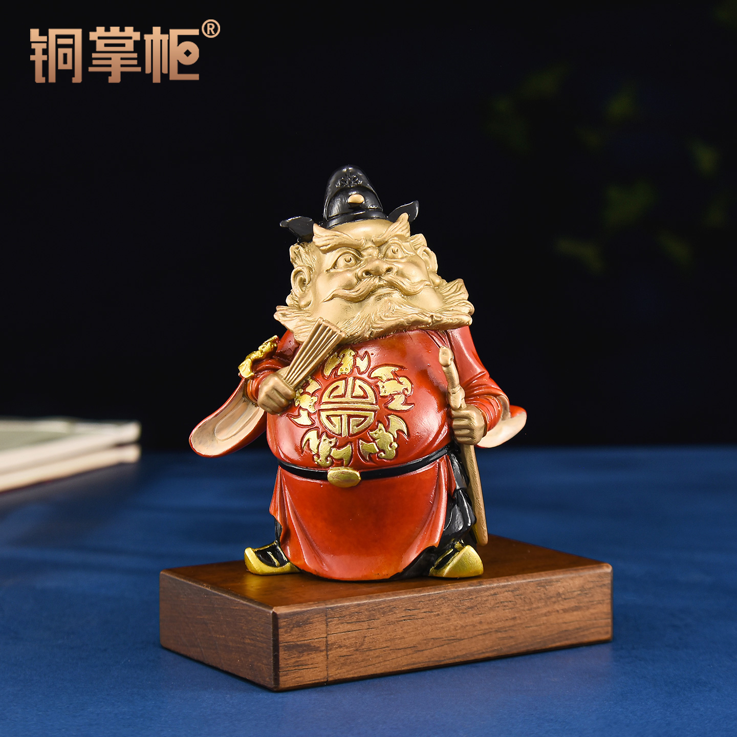 彩铜钟馗天师伏魔摆件家居装饰品
