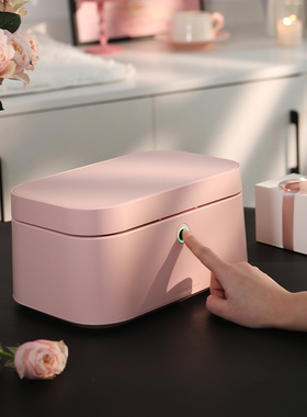 神指宝盒首饰盒指纹密码盒耳环双层项链戒指黄金收纳盒小型入柜迷你床头柜证件平板收纳保险箱学生家用保险柜