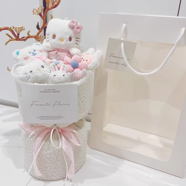 毛绒凯蒂猫儿童玩偶花束