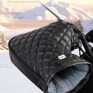 适用爱玛电动车冬季手套摩托电瓶车棉把套防水加厚加绒挡风防寒保