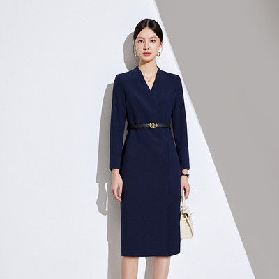 柏易兰职业装连衣裙春秋气质高端