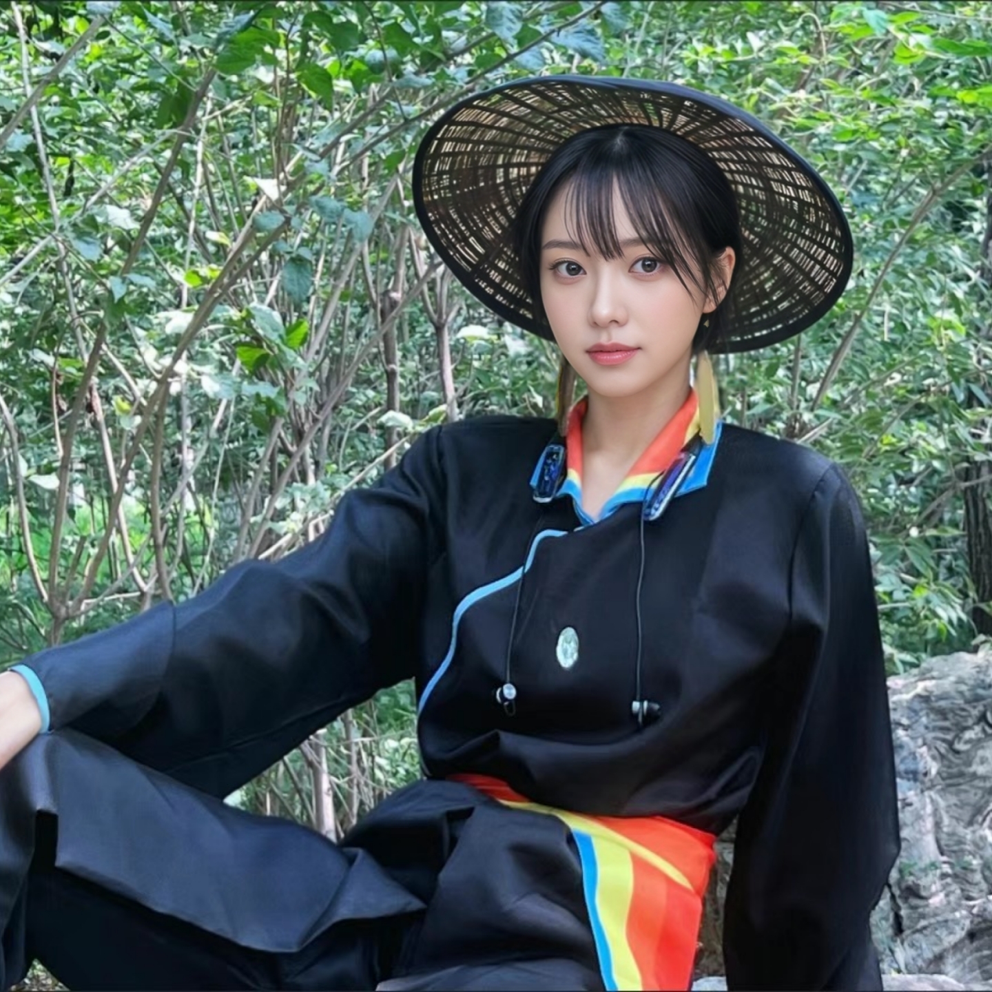 光遇彩染季武士裤彩虹桥漫服套装