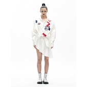 衬衫 ANGEL 上衣 原创设计 白色绣标翻领长袖 CHEN 陈安琪