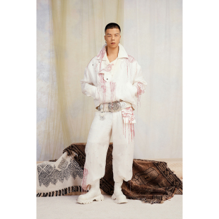 双层蕾丝浮线刺绣长裤 SS24 CHEN陈安琪 ANGEL