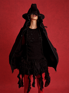 【时代少年团丁程鑫同款】ANGEL CHEN 黑色珠地蜥蜴拉链外套