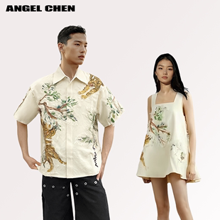 连衣裙 衬衫 CHEN刺绣拉毛短袖 ANGEL