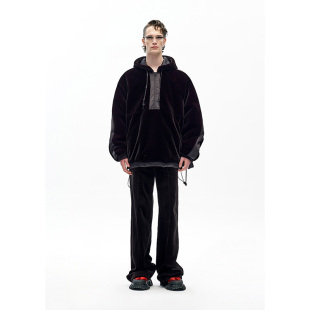 秋冬系列 陈安琪 CHEN官方旗舰店 仿真皮草拼接卫衣外套 ANGEL