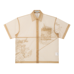 衬衫 ANGEL 网纱龙纹刺绣短袖 SS24 CHEN陈安琪