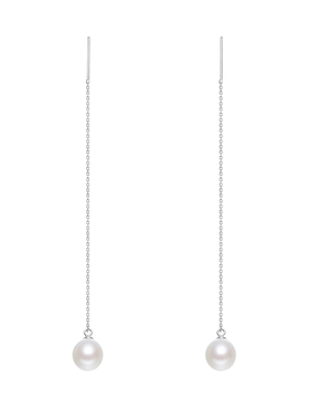 【蜜蜂欢乐社】爱迪生珍珠S925银白色珍珠耳线8-9mmHLS