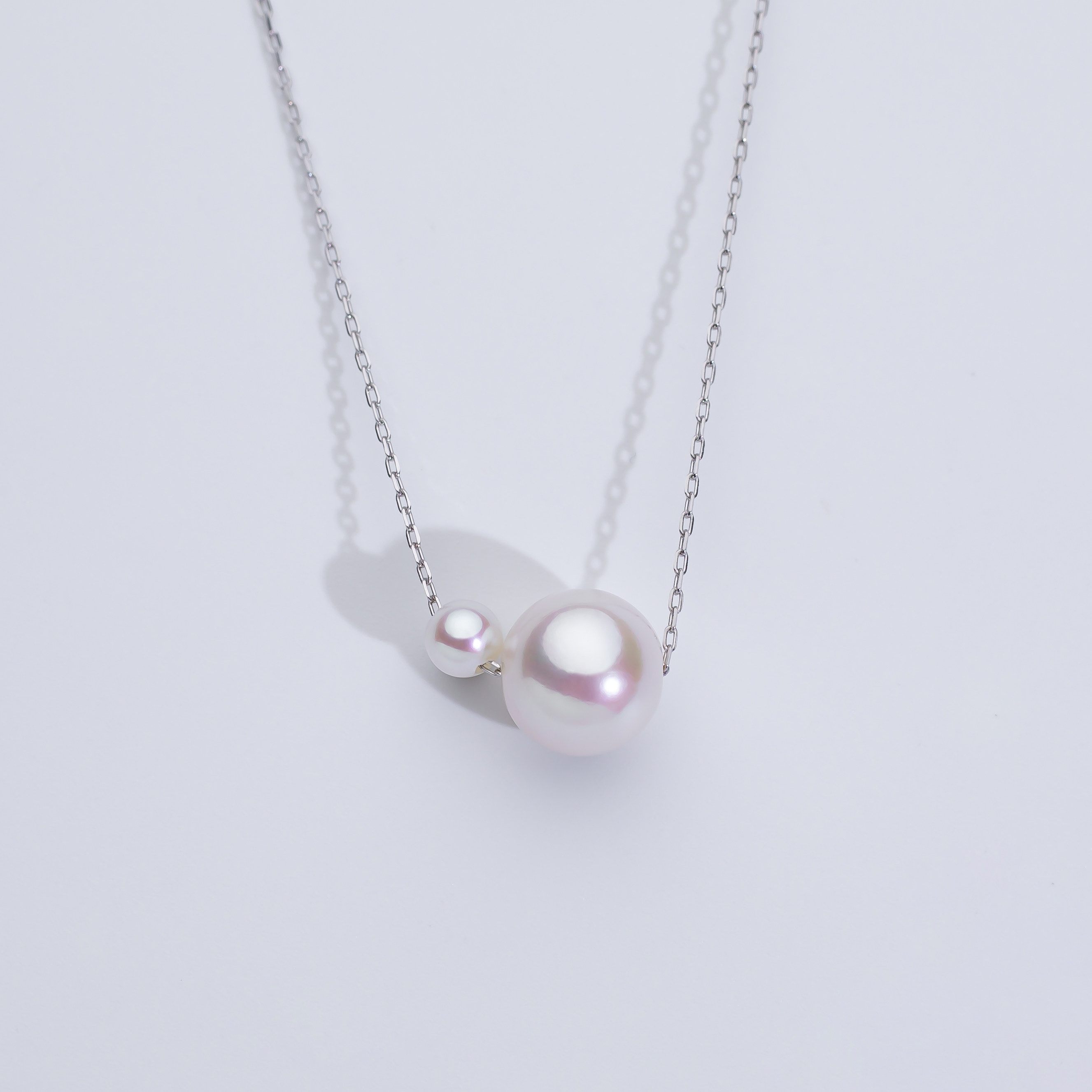 爱迪生珍珠天然珍珠锁骨项链银S925淡水珍珠吊坠4-11mm高级感颈饰