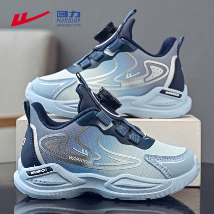 回力男童运动鞋2025新款春秋款皮面防水儿童鞋子中大童轻便跑步鞋