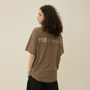 T恤情侣宽松休闲纯色夏季 男女基础字母logo大小写短袖 基础款 11E