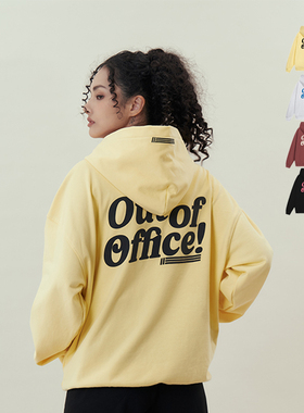 11E out of office印花套头连帽卫衣美式潮牌秋冬男女同款宽松
