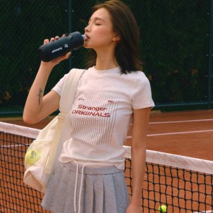 球衣风字母印花正肩显瘦款 新疆棉凉感T恤女复古美式 选手T 11E