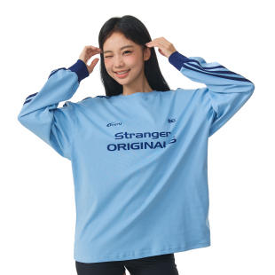 T恤休闲宽松圆领上衣男女同款 新疆棉撞色条纹长袖 选手 11E