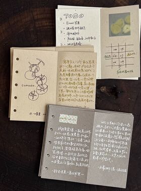 M5奶茶特种纸手帐内页活页高颜值120g古朴有质感内芯两折活页替芯