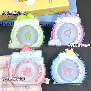 新款蛋糕卷吧唧砖58mm徽章装饰框亚克力谷美吧唧托谷子收纳展示