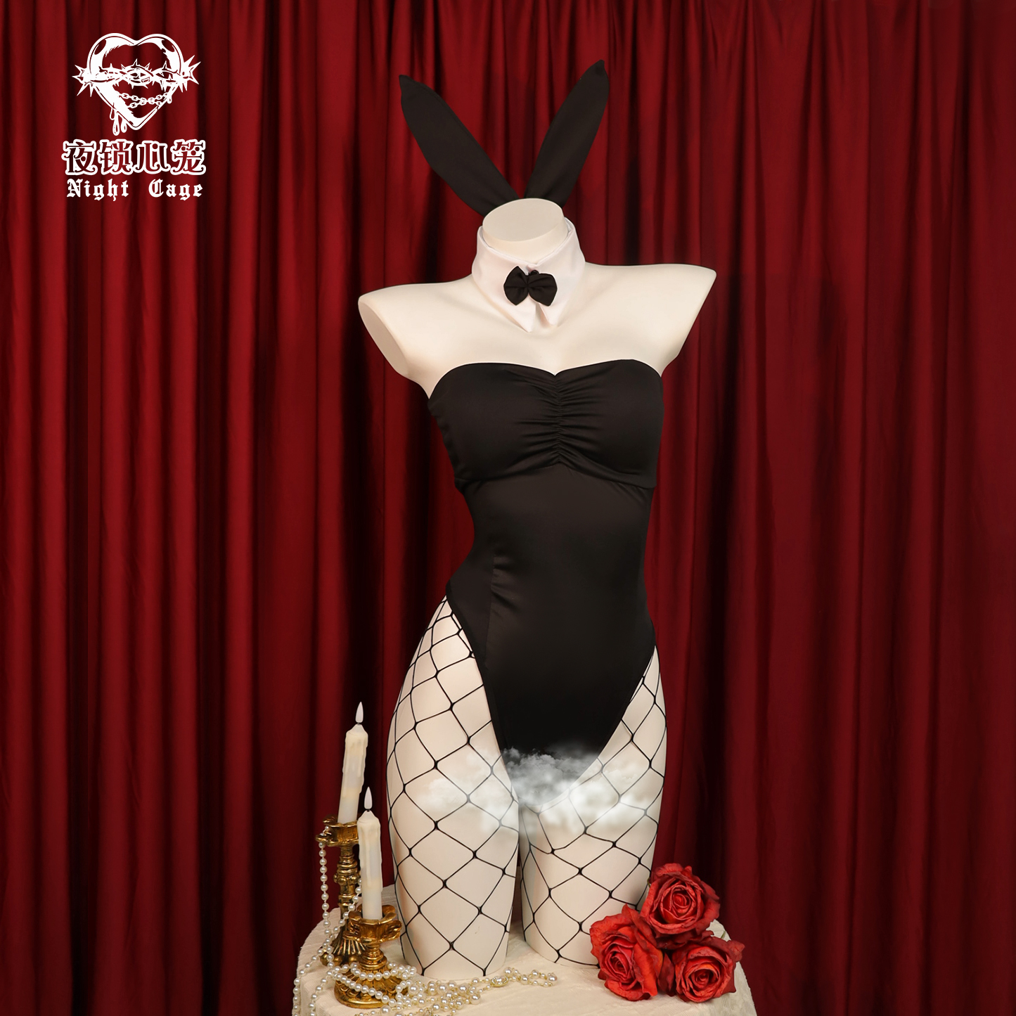 NC夜锁心笼「甜辣魅夜」兔女郎cos制服女仆兔耳朵套装qqny睡裙衣