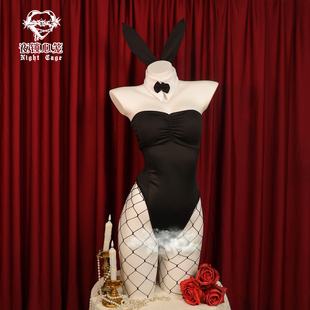 NC夜锁心笼「甜辣魅夜」兔女郎cos制服女仆兔耳朵套装qqny睡裙衣